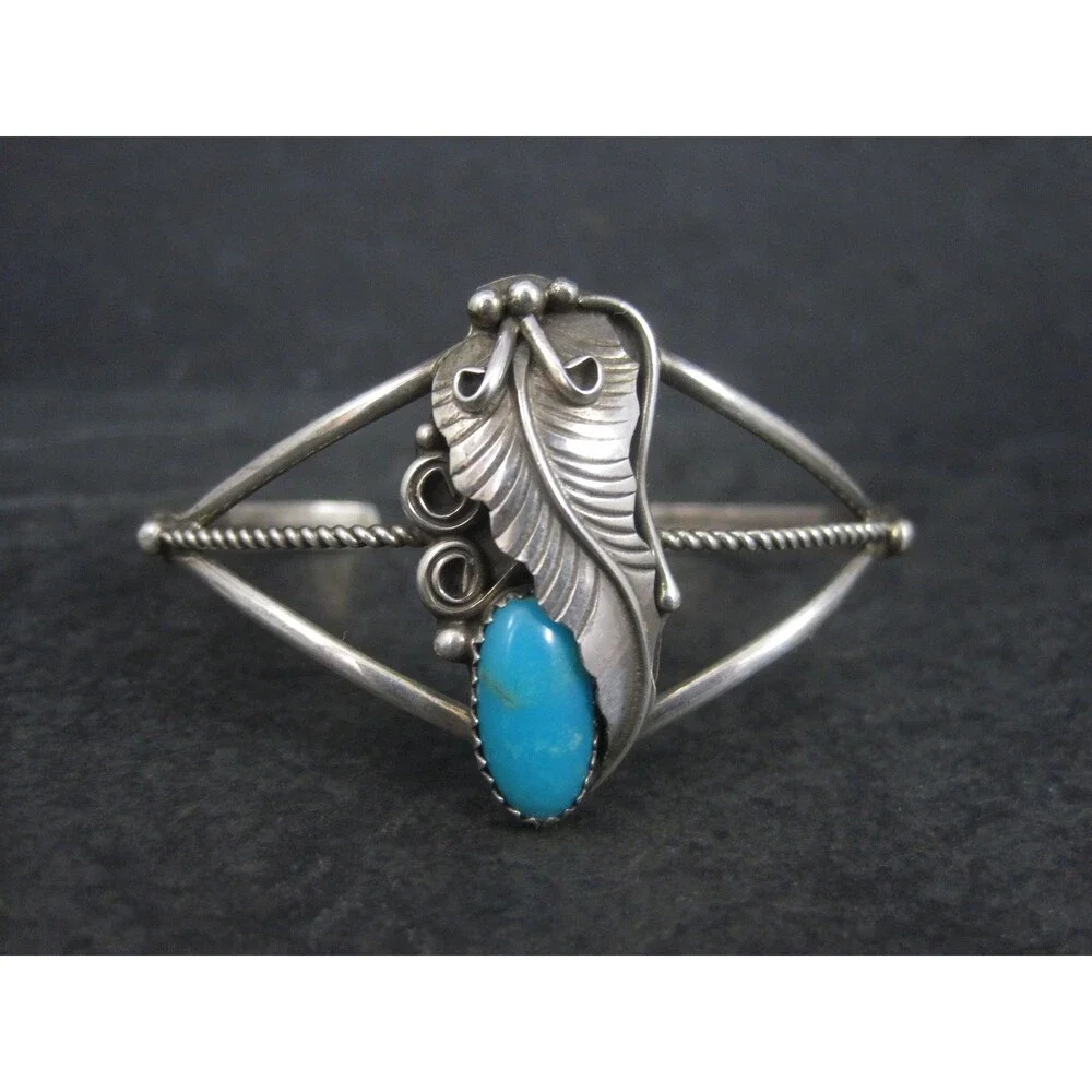 Vintage Native American Turquoise Cuff Bracelet 5.75 Inches